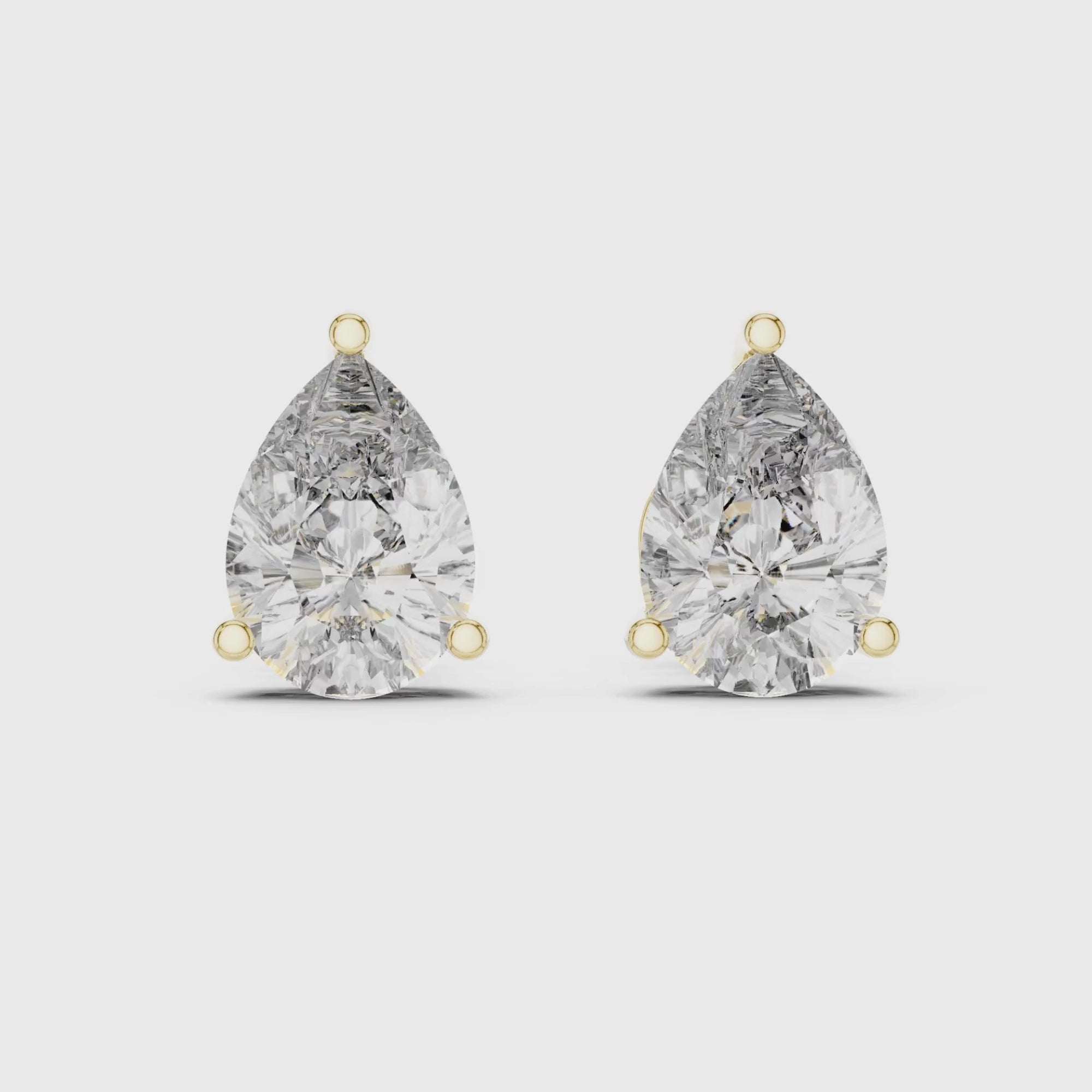 Pear Solitaire Lab Grown Diamond Stud