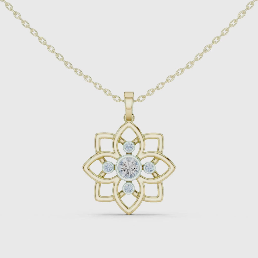 Floral Lab Grown Diamond Pendant