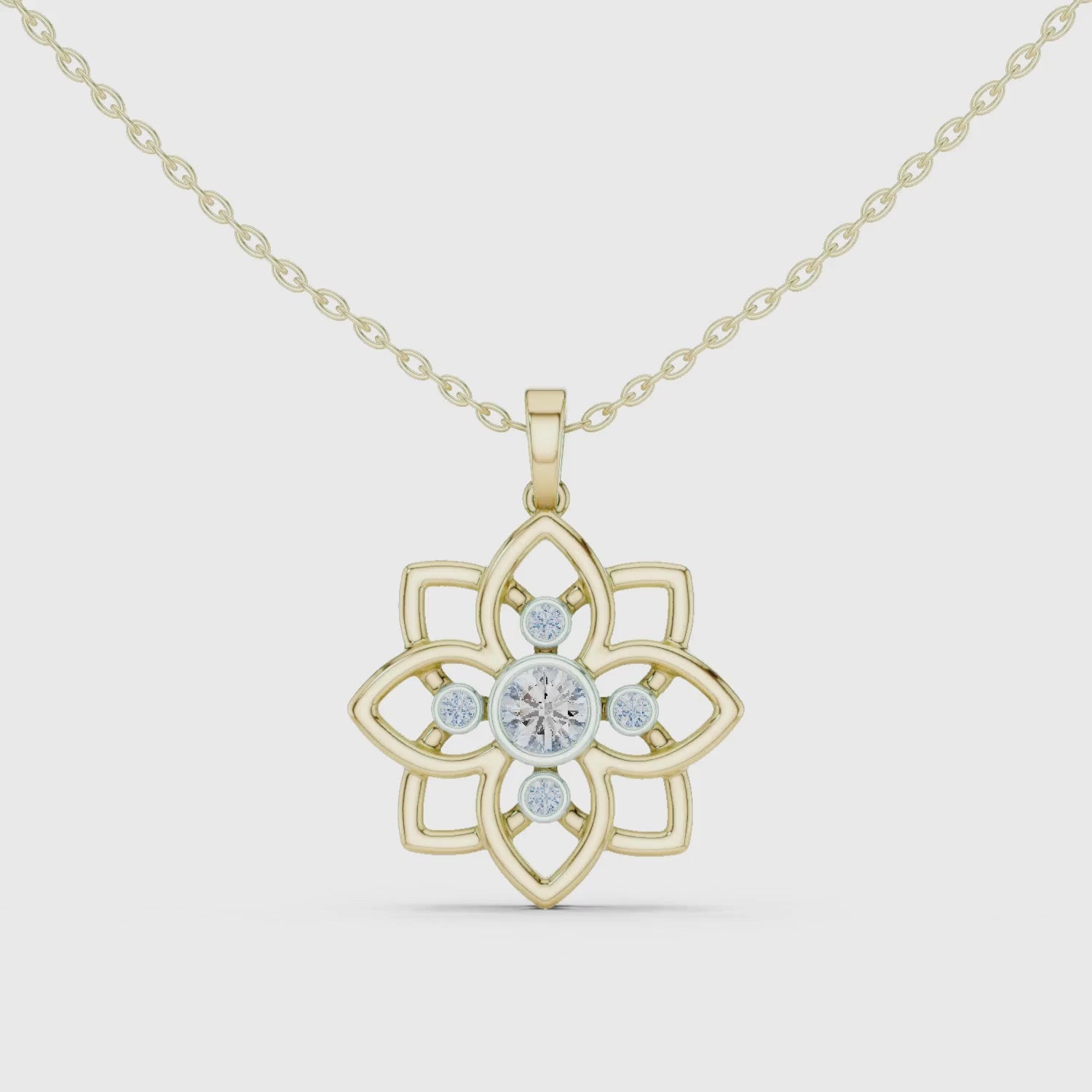 Floral Lab Grown Diamond Pendant