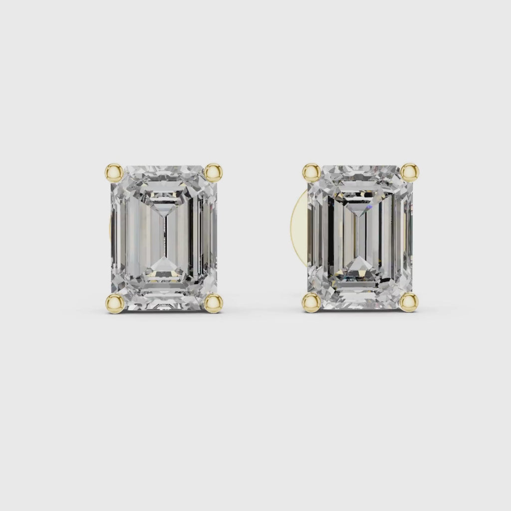 Emerald-Cut Lab Grown Diamond Stud