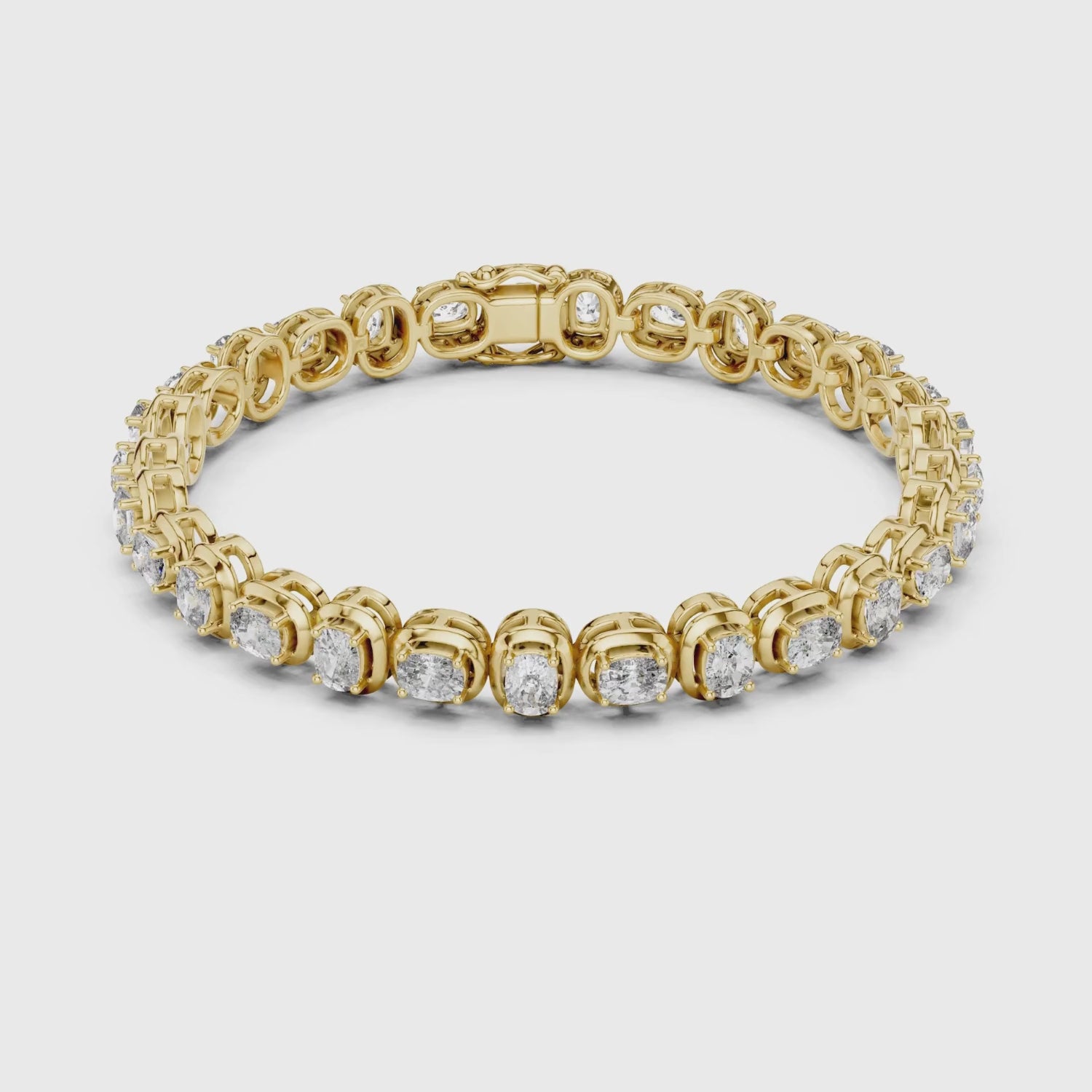 Cushion Cut Lab Grown Diamond Tennis Bracelet