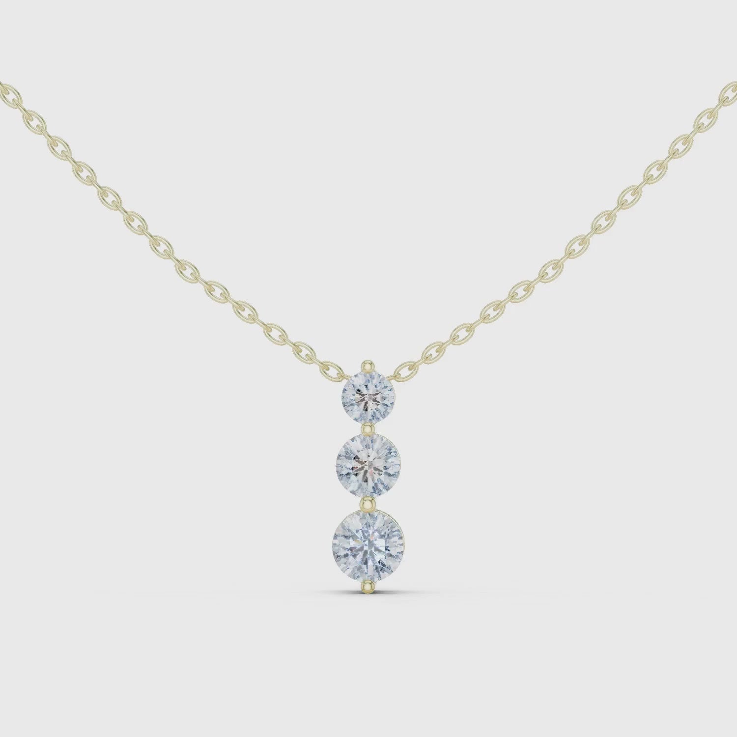 Trio Solitaire Lab Grown Diamond Pendant
