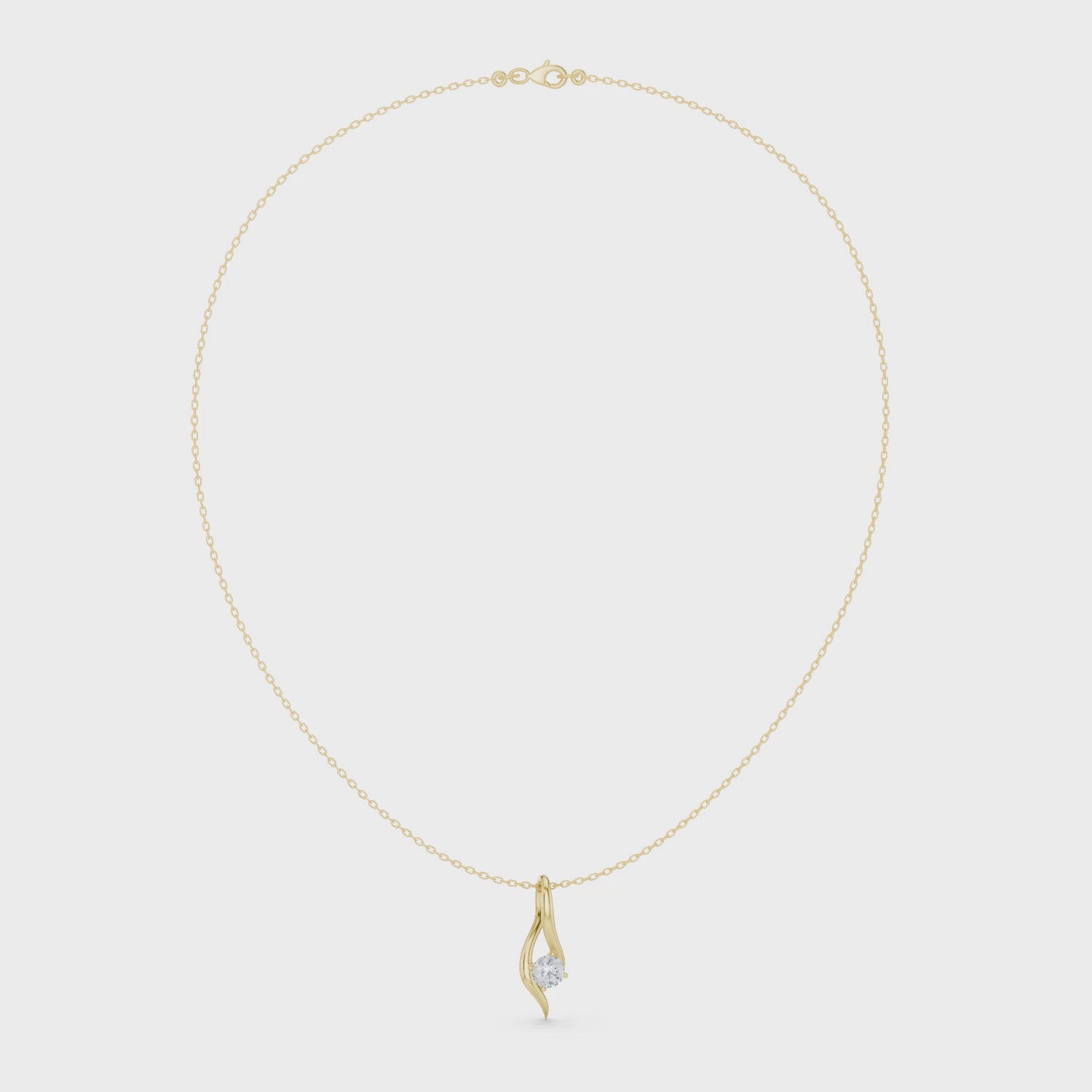 Curved Lab Grown Diamond Pandent