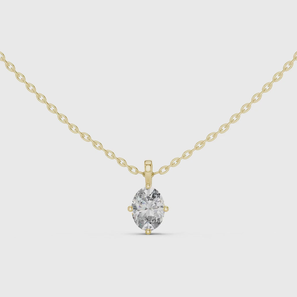 Oval Cut Solitaire Lab Grown Diamond Pendant