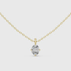 Oval Cut Solitaire Lab Grown Diamond Pendant
