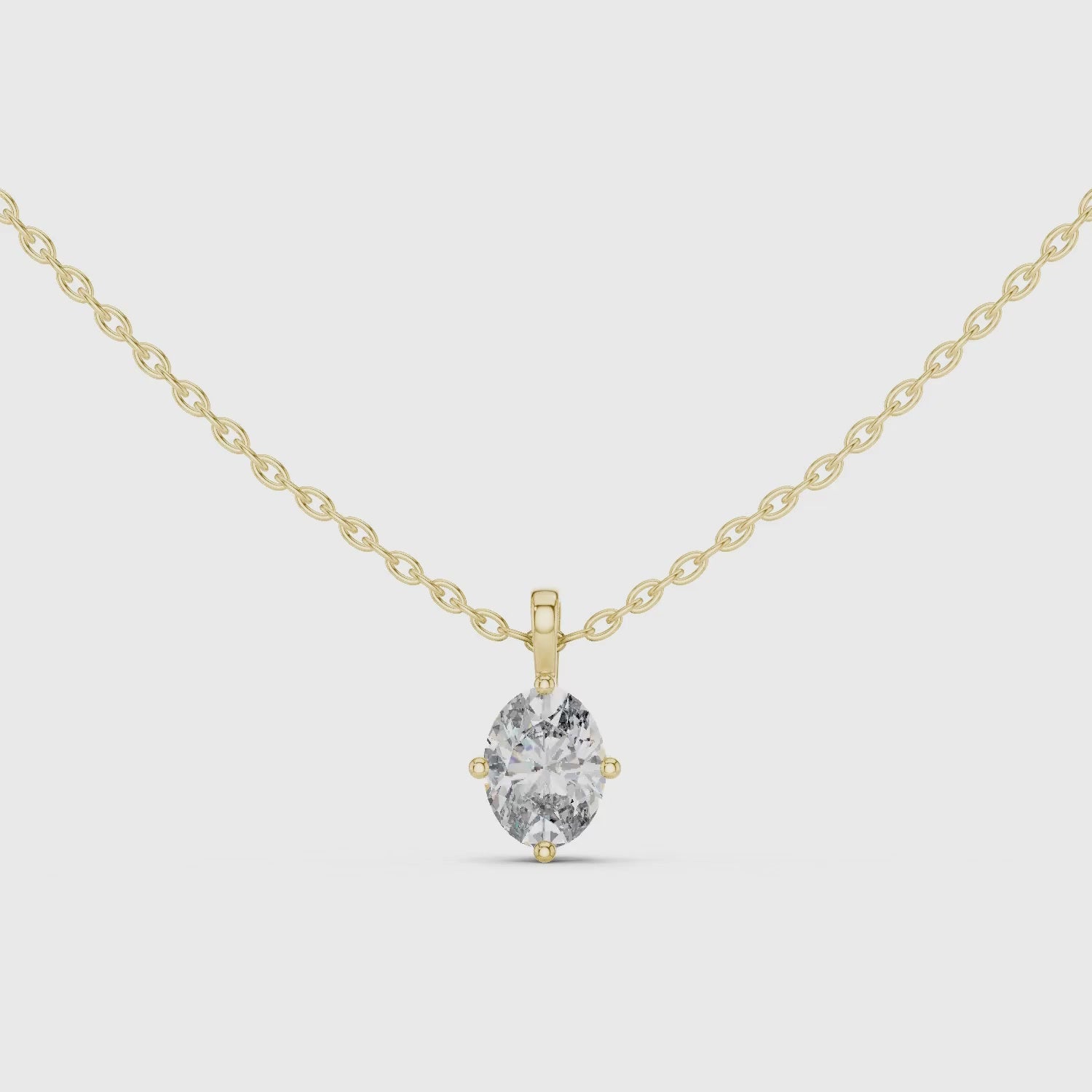 Oval Cut Solitaire Lab Grown Diamond Pendant