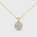 Round Halo Lab Grown Diamond  Pendant