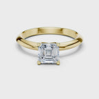 Asscher Cut Solitaire Lab Grown Diamond Ring