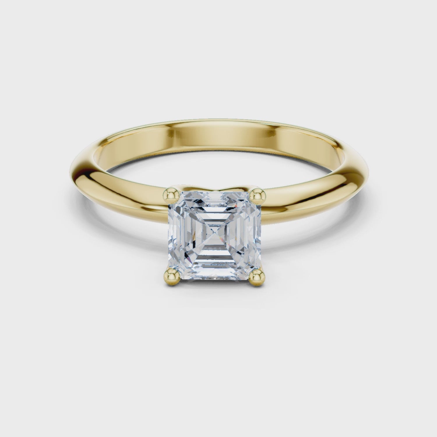 Asscher Cut Solitaire Lab Grown Diamond Ring