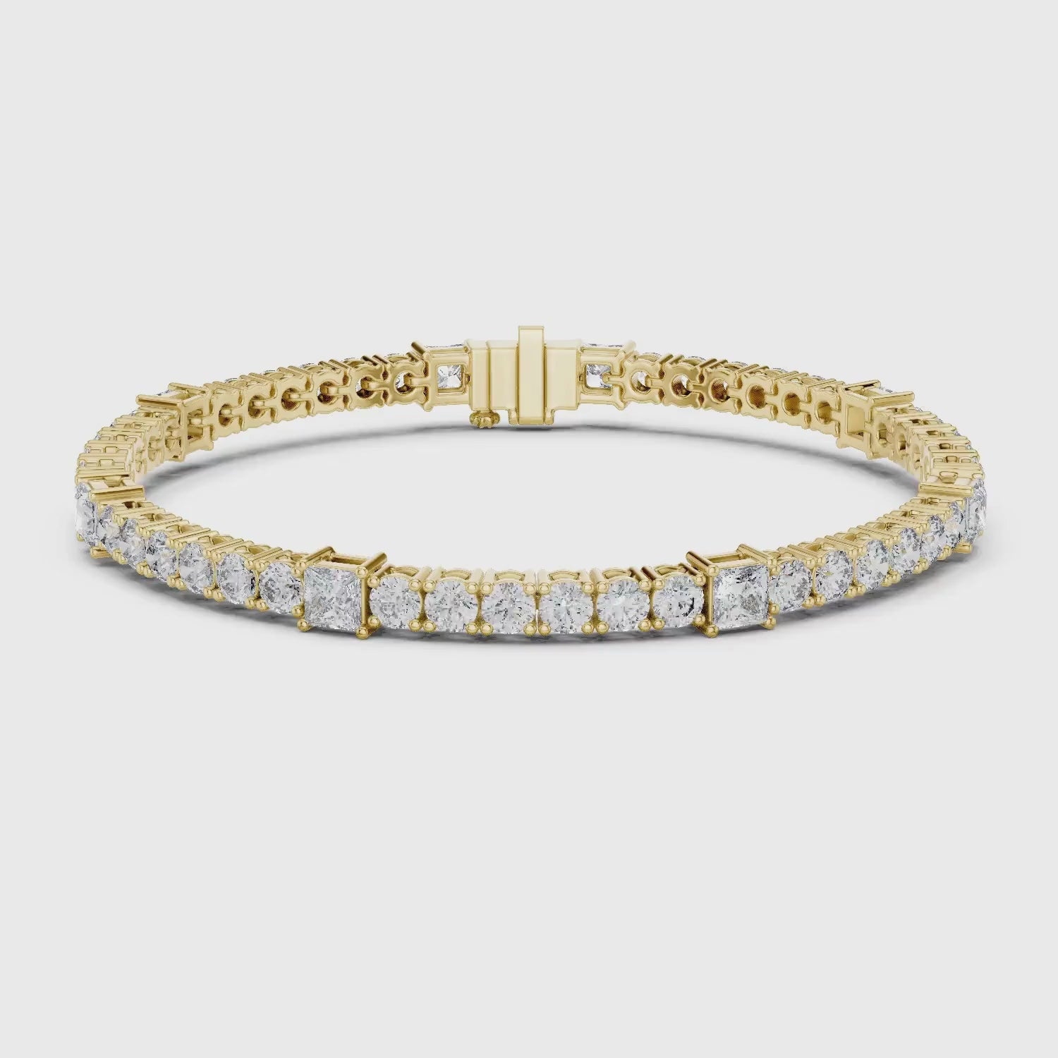 Princess Cut Lab Grown Diamond Tennis Bracelet