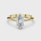 Marquise-Cut Solitaire Lab Grown Diamond Ring