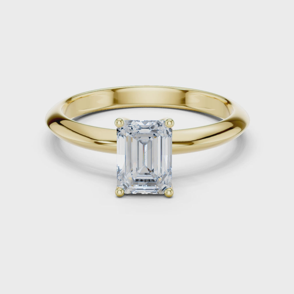 Emerald Cut Solitaire Lab Grown Diamond Ring