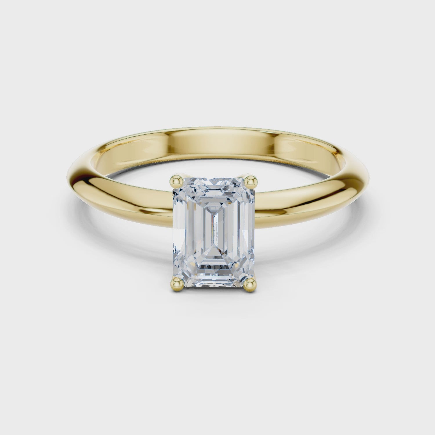 Emerald Cut Solitaire Lab Grown Diamond Ring