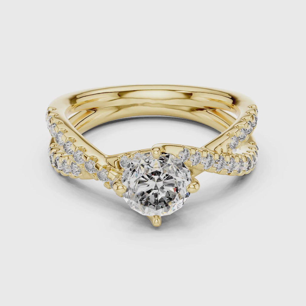 Twisted Halo Diamond  Ring