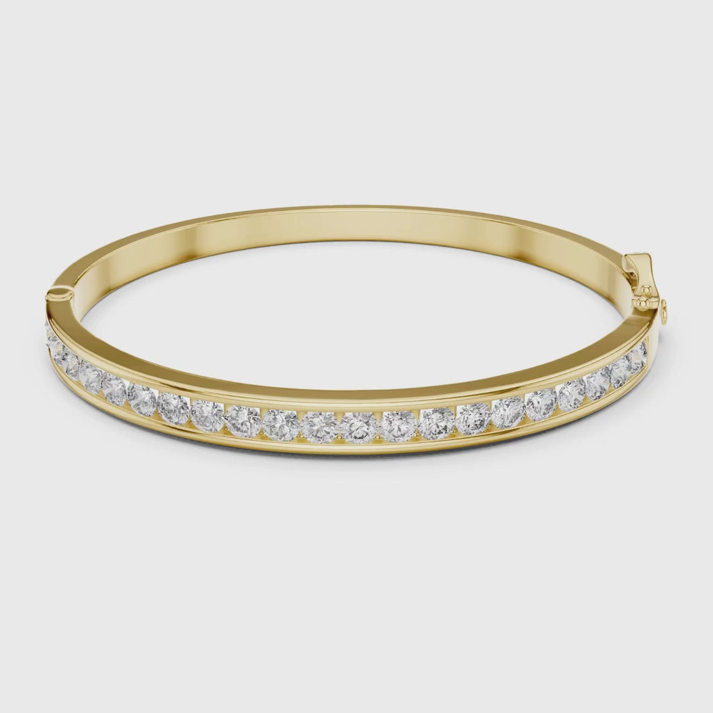 Channel-Set Lab Grown Diamond Bangle Bracelet