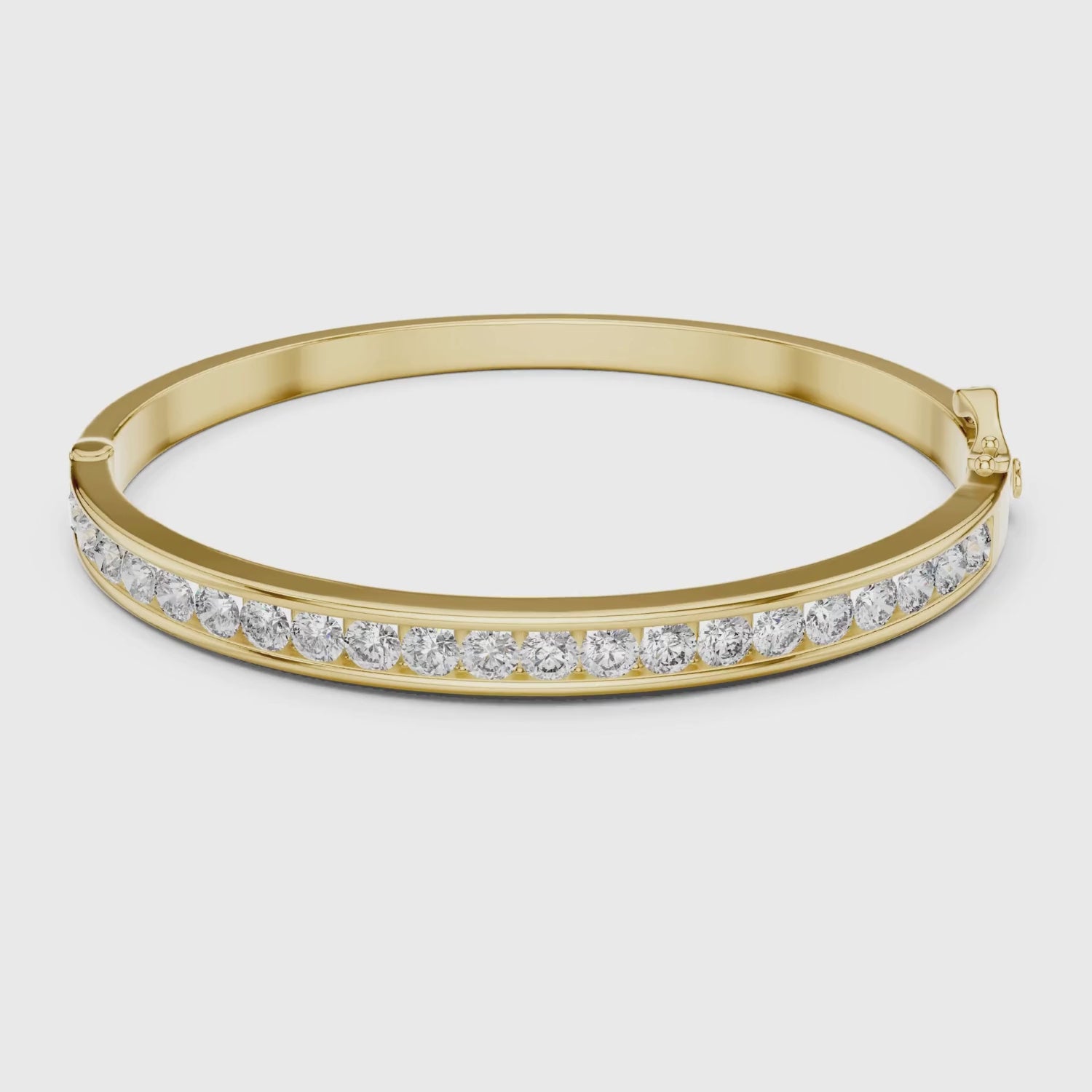 Channel-Set Lab Grown Diamond Bangle Bracelet