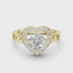 Heart-Shaped Halo Diamond Ring