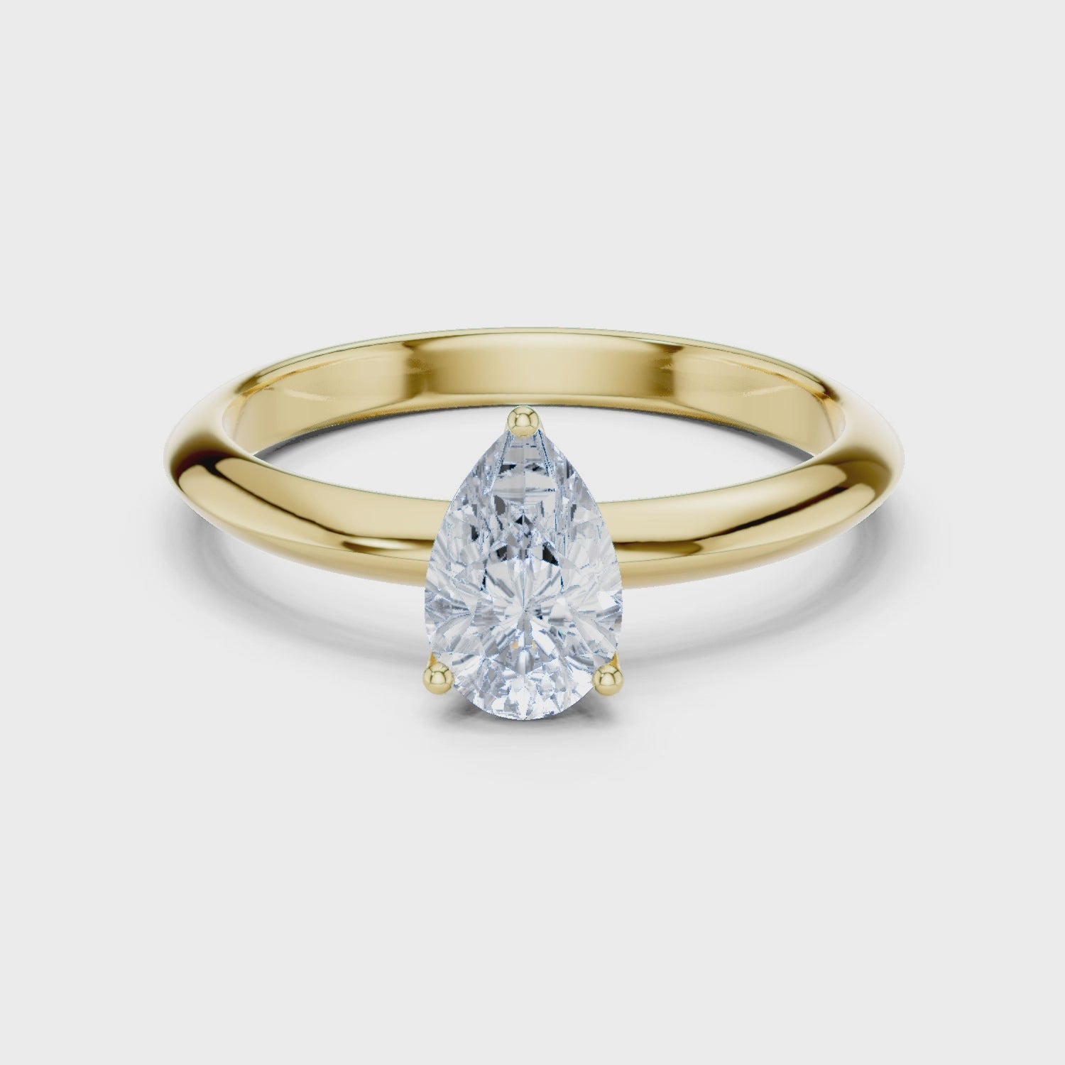 Pear-Cut Solitaire Lab Grown Diamond Ring