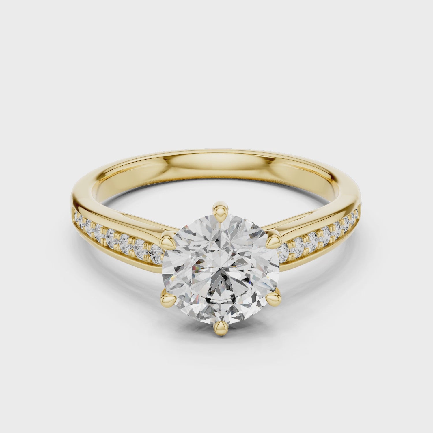 Charming Round Solitaire Diamond Engagement Ring