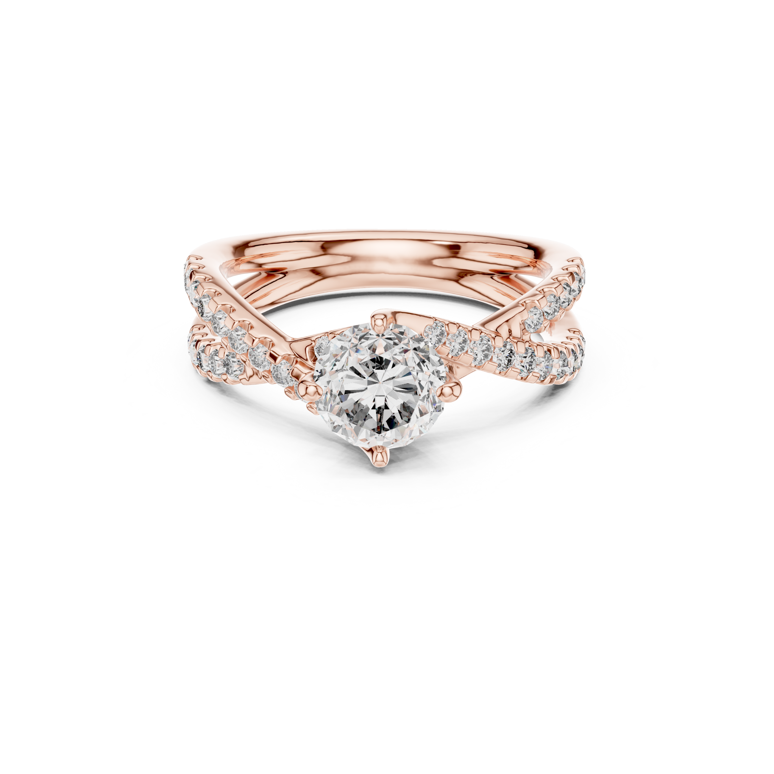 Twisted Halo Diamond  Ring