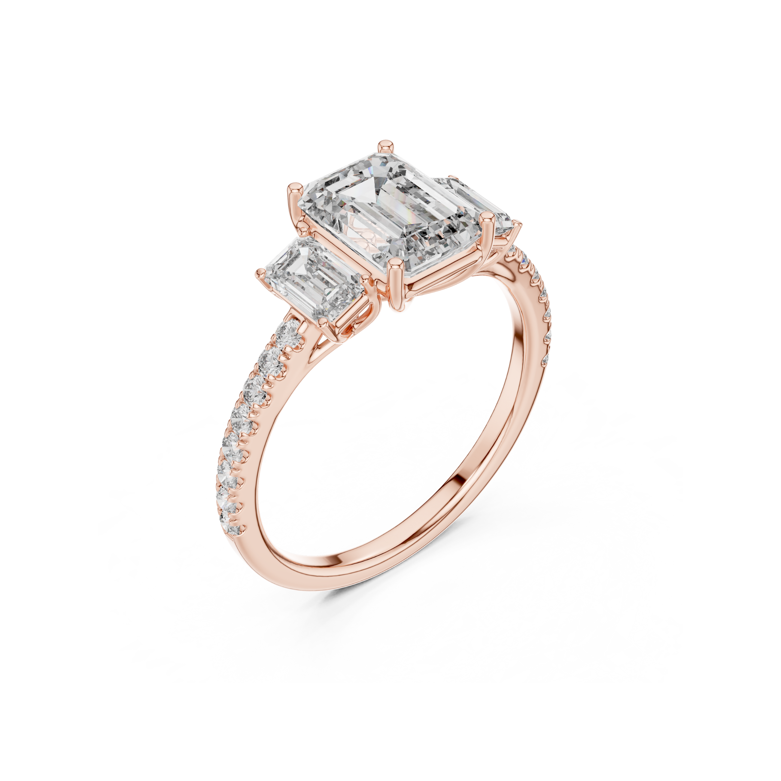 Emerald Cut Lab Grown Diamond Ring