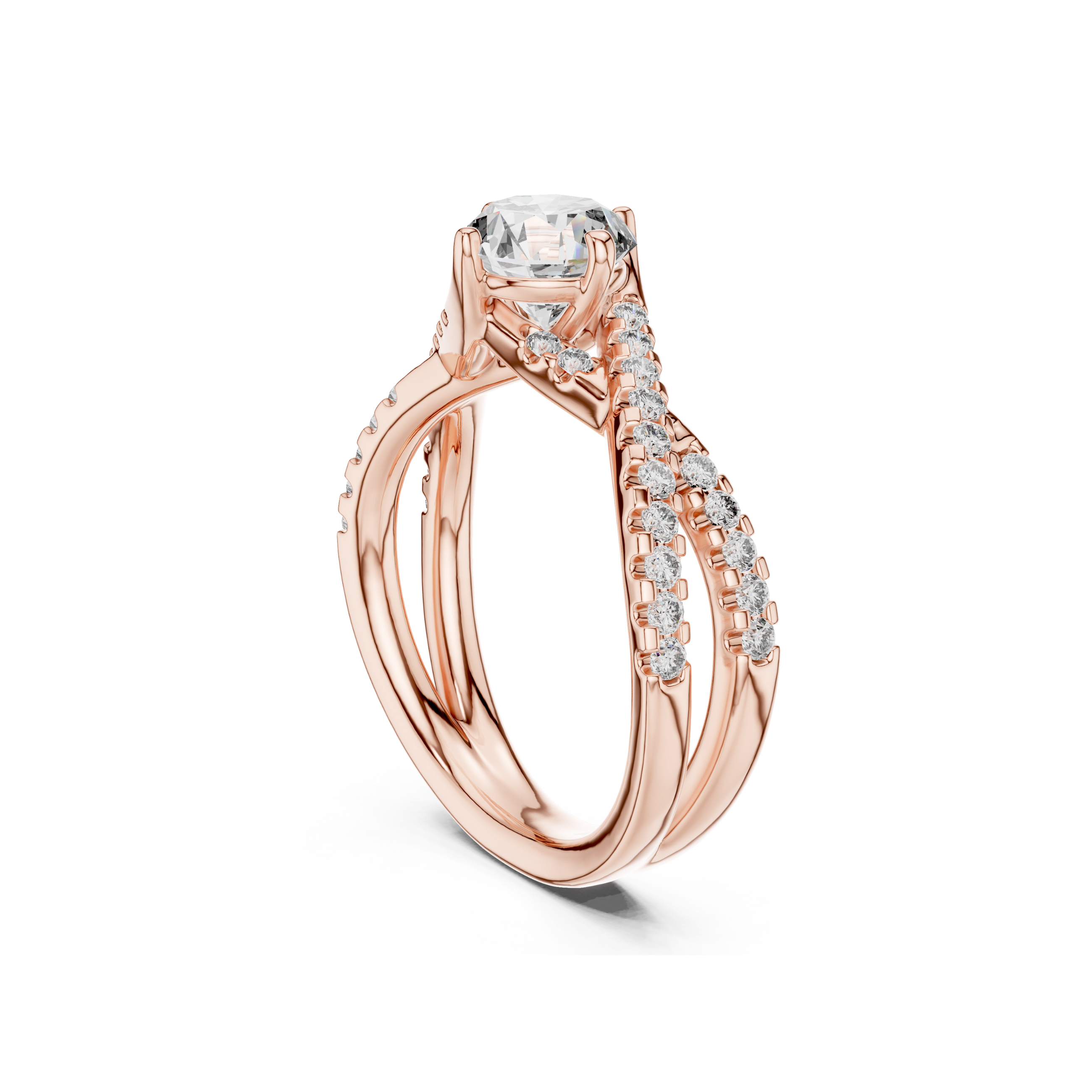 Twisted Halo Diamond  Ring