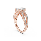 Twin Pave Radiant Lab Grown Diamond Ring