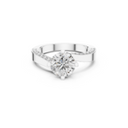 Solitaire Lab Grown Diamond Ring with Pavé-Set Band