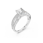 Twin Pave Radiant Lab Grown Diamond Ring