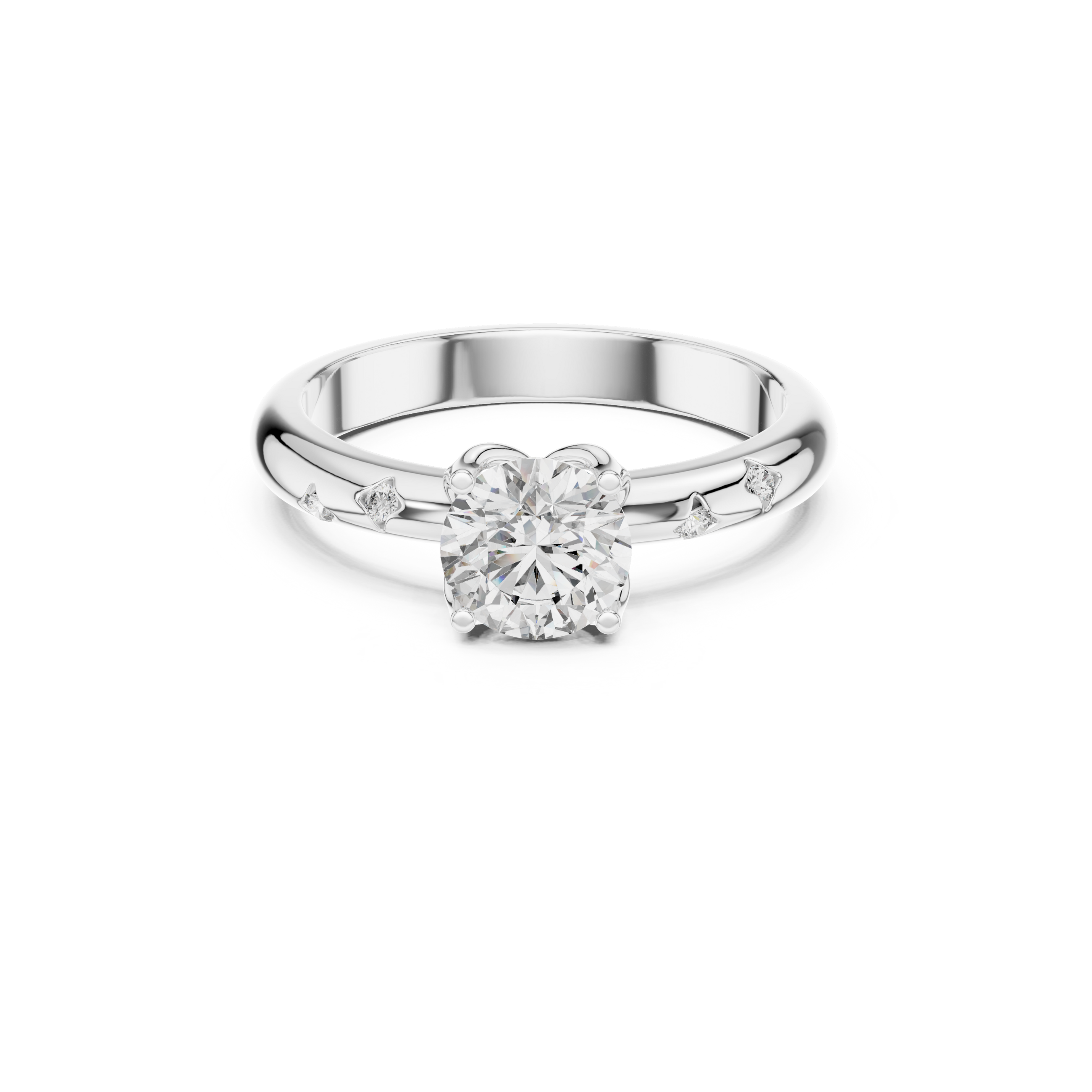 Solitaire Accent Lab Grown Diamond Ring