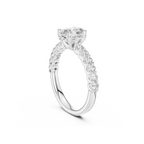 Pave Band Lab Grown Diamond Solitaire Ring