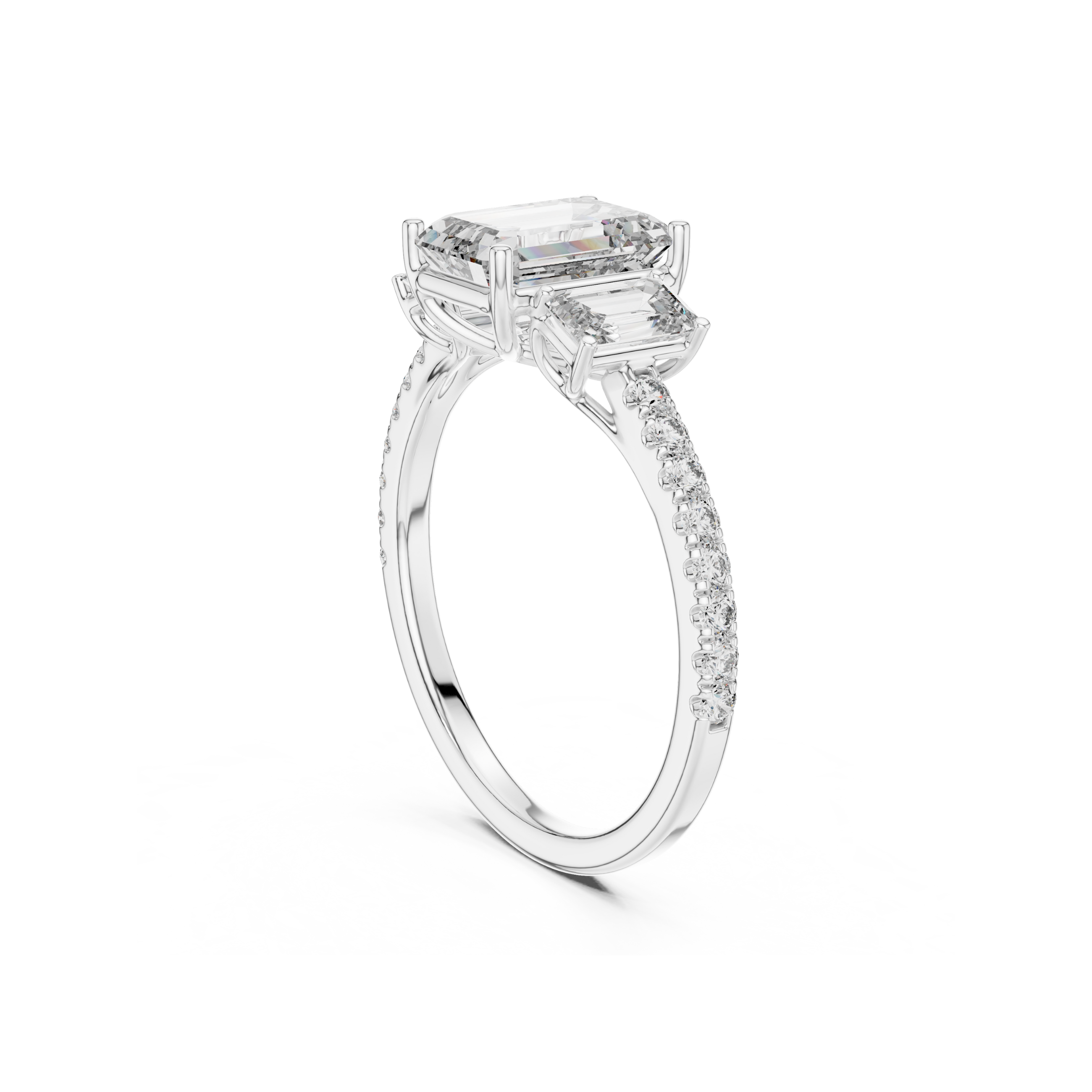 Emerald Cut Lab Grown Diamond Ring