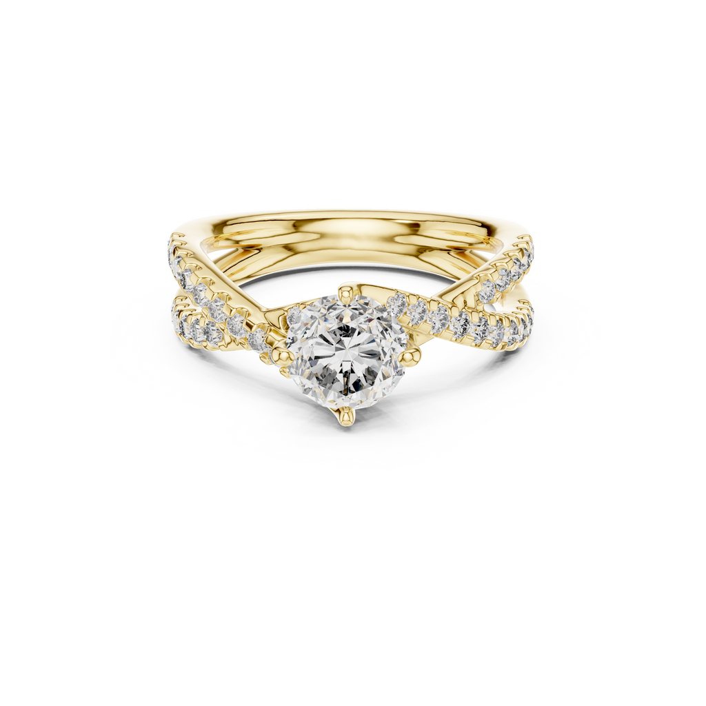 Twisted Halo Diamond  Ring