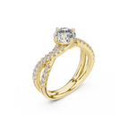 Twisted Halo Diamond  Ring