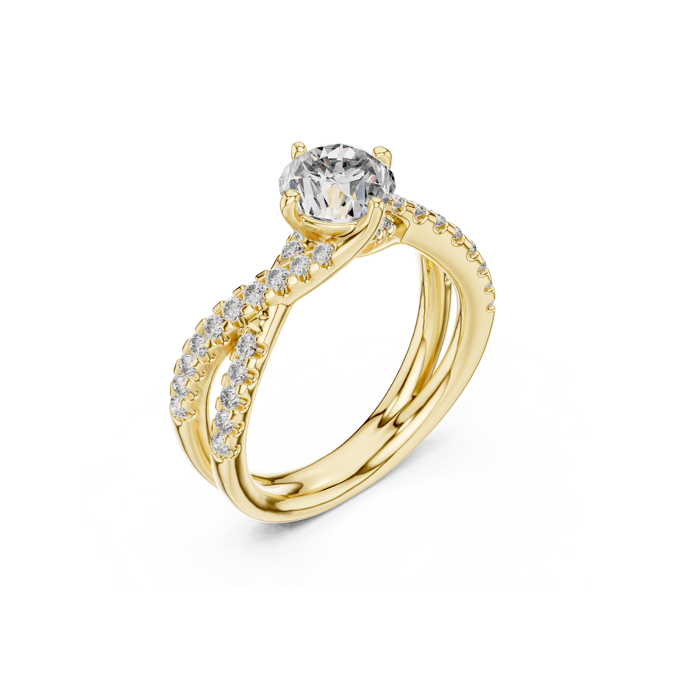 Twisted Halo Diamond  Ring