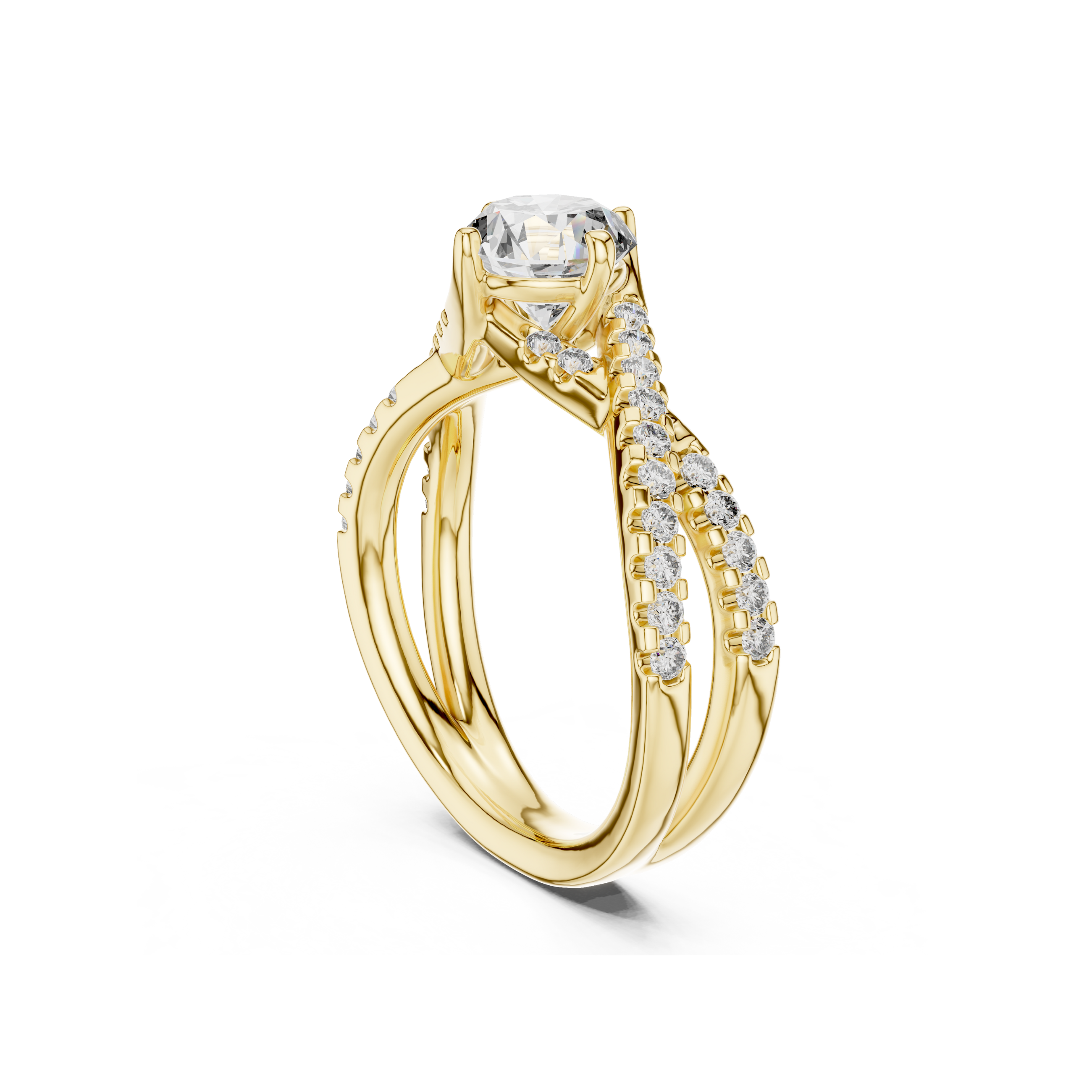 Twisted Halo Diamond  Ring