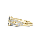 Twin Pave Radiant Lab Grown Diamond Ring